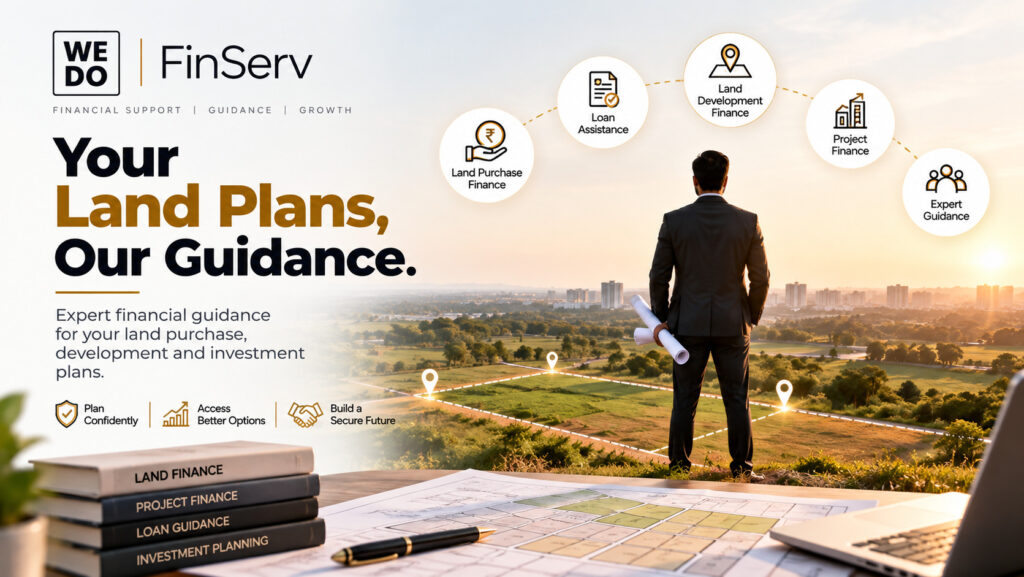 Land finance consultant providing land purchase finance guidance, land development funding and project finance assistance through WeDo FinServ
